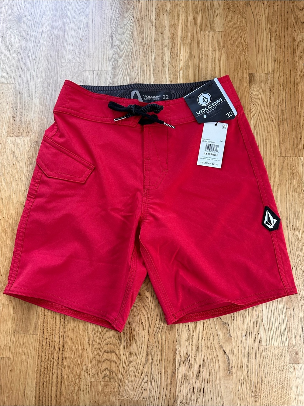 Volcom red board shorts swimsuit - boys 8 slim